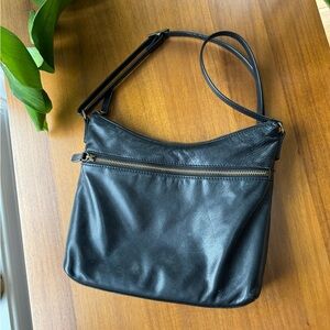 Margot Black Leather Crossbody Bag
